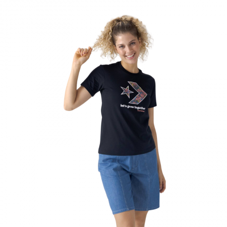 Let's Grow Together Star Chevron T-Shirt-Black